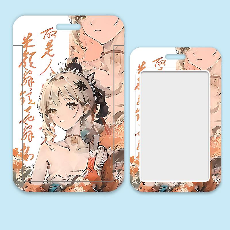 Game Genshin Impact Card Sleeve Business Retractable GanYu Credit Card Holders Bank ID Cover Cases Holders Bus Card Organizer