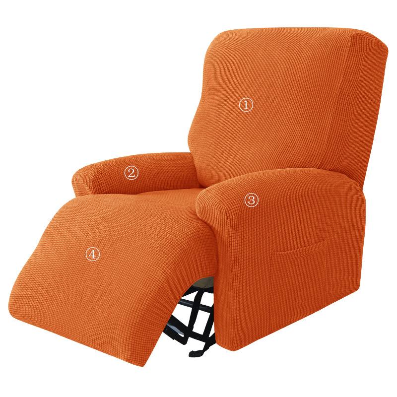 4pcs/set Split Recliner Cover Polar Fleece All-inclusive Chair Cover Relax Lounger Couch Sofa Slipcover Armchair Covers