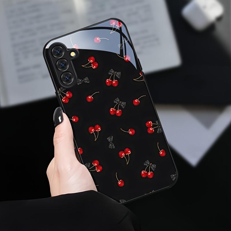 Versatile black glass phone case suitable for Samsung Galaxy S26 S25 S24 S23 S22 S21 S20 FE/Ultra/Plus5G anti drop back cover