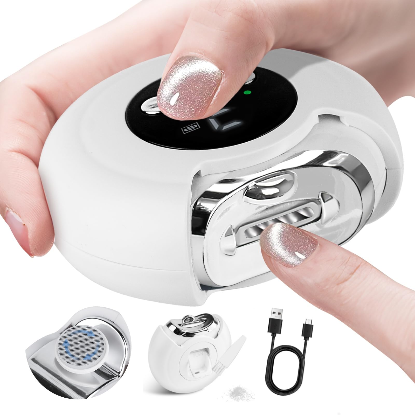 

YAMOOCO Electric Nail Clippers Version with Blade and Widened for Thick Nail 3 LED Low with Dust Easy to for and with Brush [2025 Ultra-Strengthened