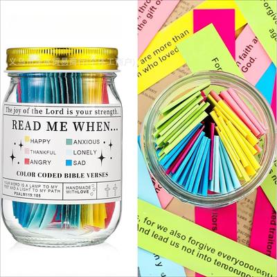 Bible Verses Jar - Scripture Verse Container Devotional Gift for Prayer & Inspiration