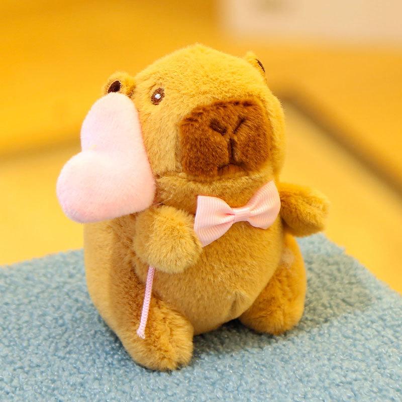 12Cm Love Balloon Capybara Plush Toy Plush Pendant Simulation Capibara Anime Fluffty Toy Stuffed Animals Soft Doll Plush Gifts