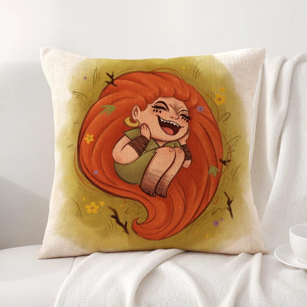 Ireland W-Wolfwalkers Cushion Cover Summer Coolness Linen Fabric Double-Sided Printing Pillow Case Sofa Home Decor Gift