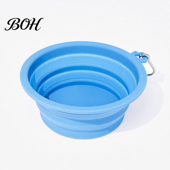 Dog Water Bowl Foldable Bowl, Collapsible Cat with Carabiner, Portable Pet Travel Accessories Silicone for Dogs Cats Camping Paw Shape