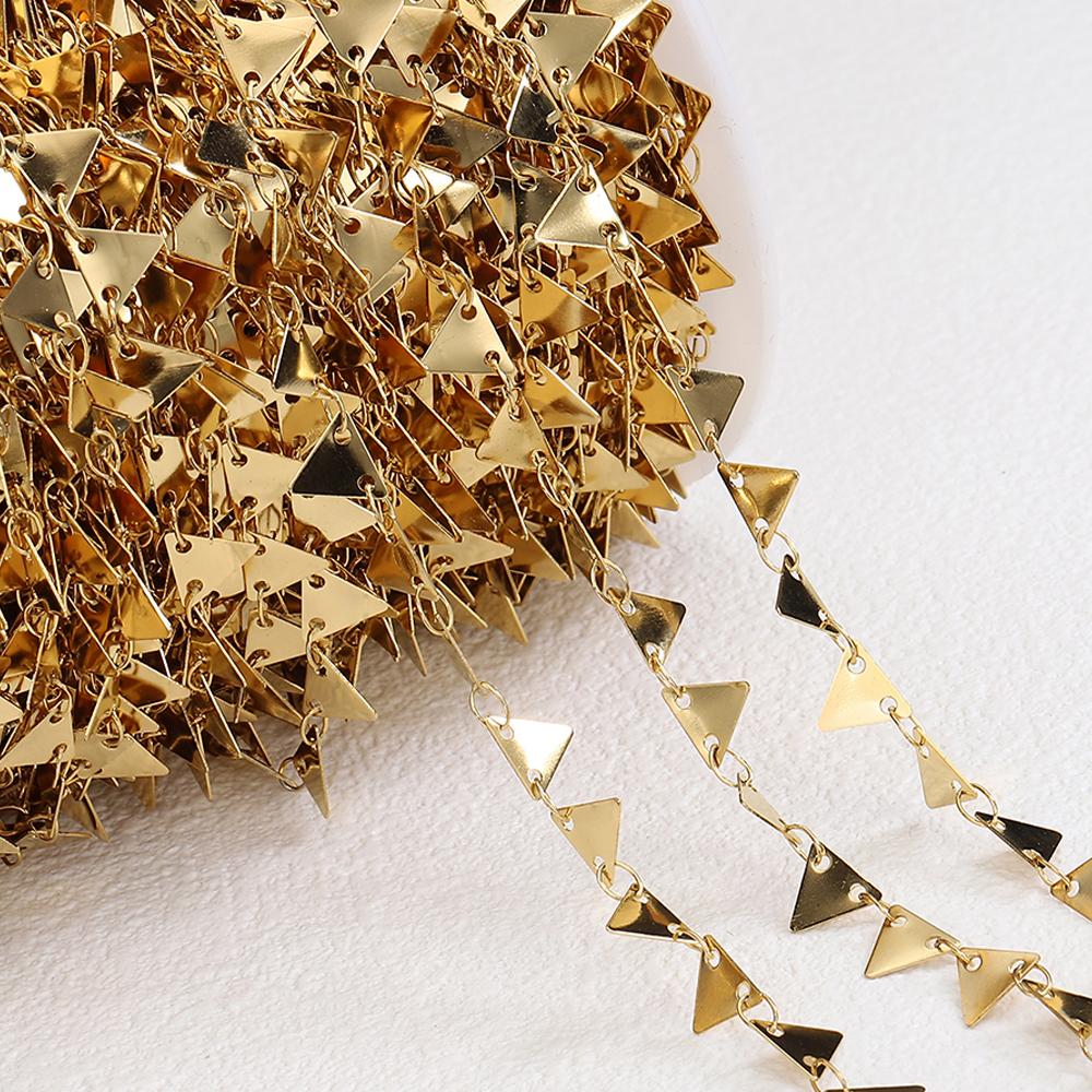 Nicht verblassend 2 Meter 1 Meter Edelstahlketten Goldfarbe Prägung Liebesherz Ketten für Halskette Armband Schmuckherstellung DIY