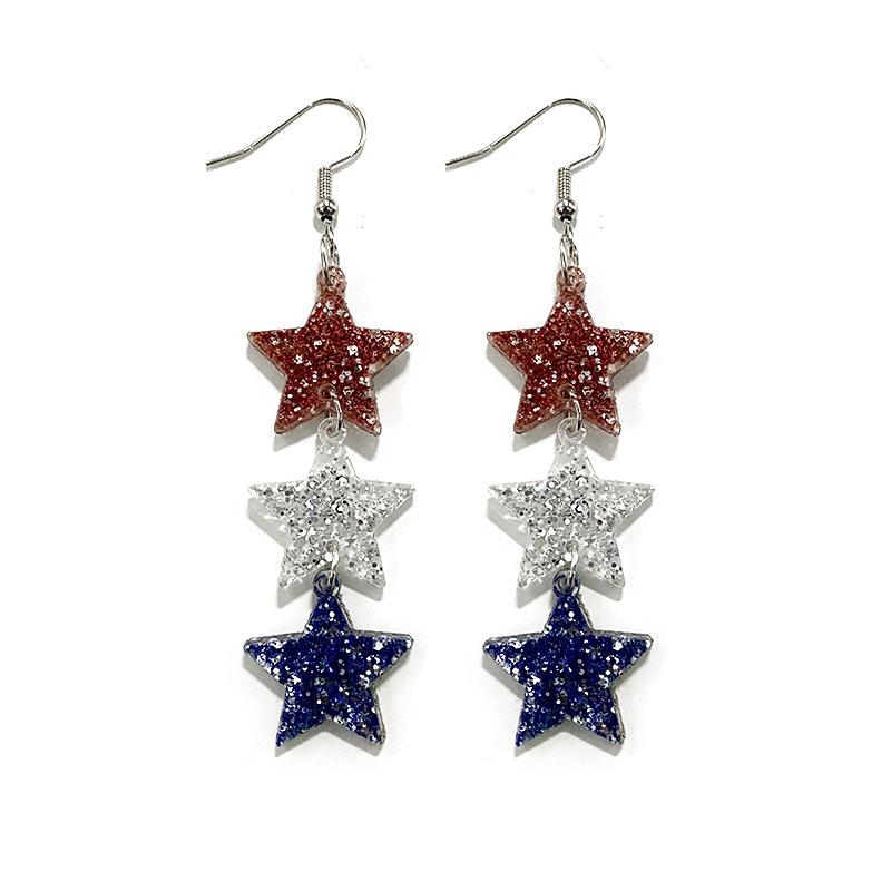 Ladies' fashionable design acrylic pentagram earrings suitable for daily wear, gatherings, and holiday gifts