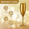 Gold Acrylic Champagne Flutes 5.4 OZ Unbreakable Toasting Glasses for Christmas Birthday (10 Pcs)