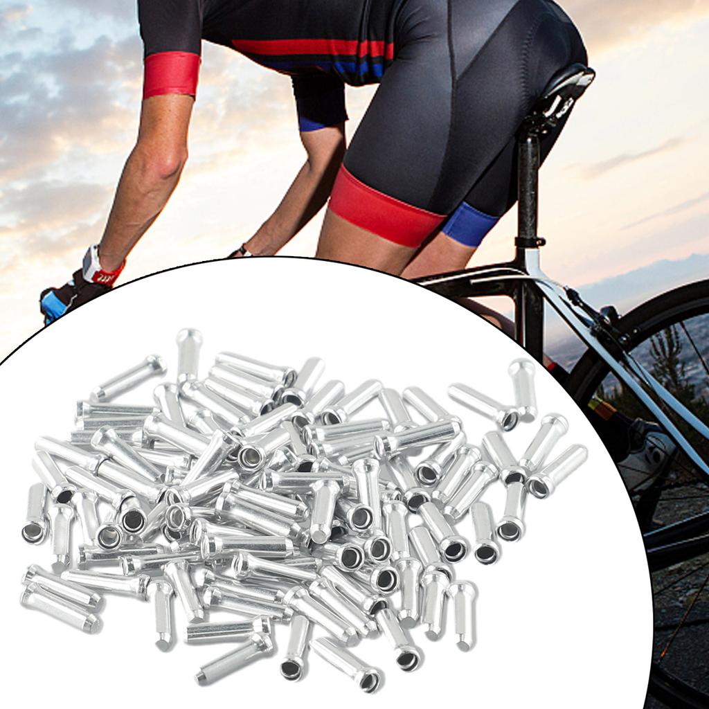100pcs/Set Aluminum Bike Bicycle Brake Shifter Inner Cable Tips Wire End Cap