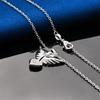 925 sterling silver 16-30 inch exquisite heart-shaped wing pendant necklace, women's fashionable wedding gift jewelry
