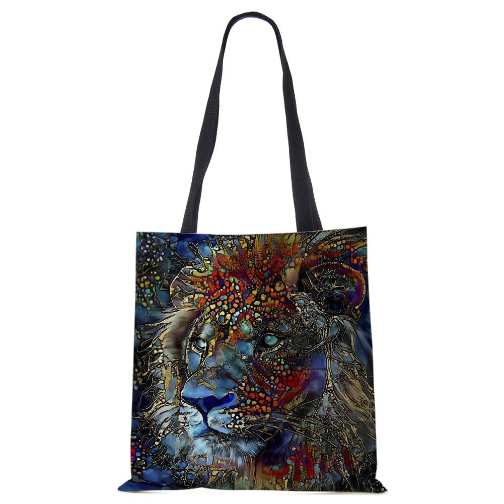 

Холщовая сумка-тоут с принтом леопардовой совы, многоразовая повседневная сумка-шоппер, 2022, женские дорожные школьные складные пляжные сумки