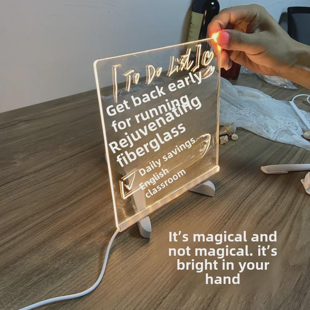 Beleuchtete Acryl-Schreibtafel für Kinder – löschbar, eigenständig, Cartoon-Design mit Licht