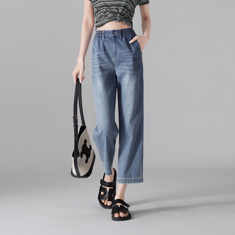 SOFSIL Women's Casual Cropped Straight-Leg Jeans