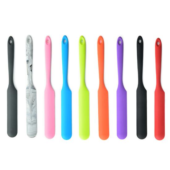 Smal Spatel Non-Stick Långt Handtag Värmebeständig Silikon Burk Smoothies Bakspatel för Rörning