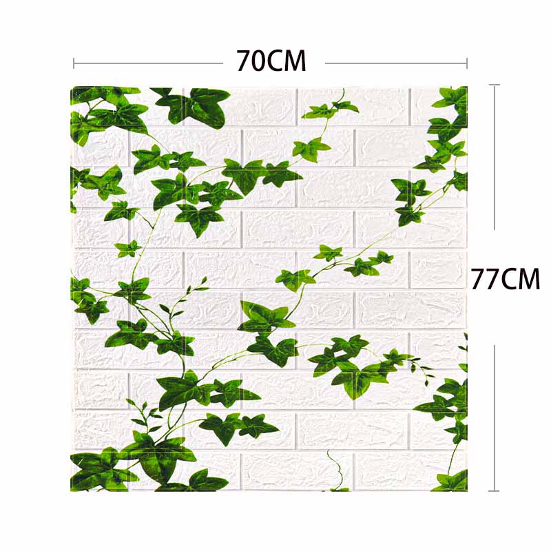 70*77cm 3D Self-Adhesive Waterproof Printed Brick-Pattern Wallpaper Living Room Bedroom Decor Removable Wall Sticker DIY Wall Covering