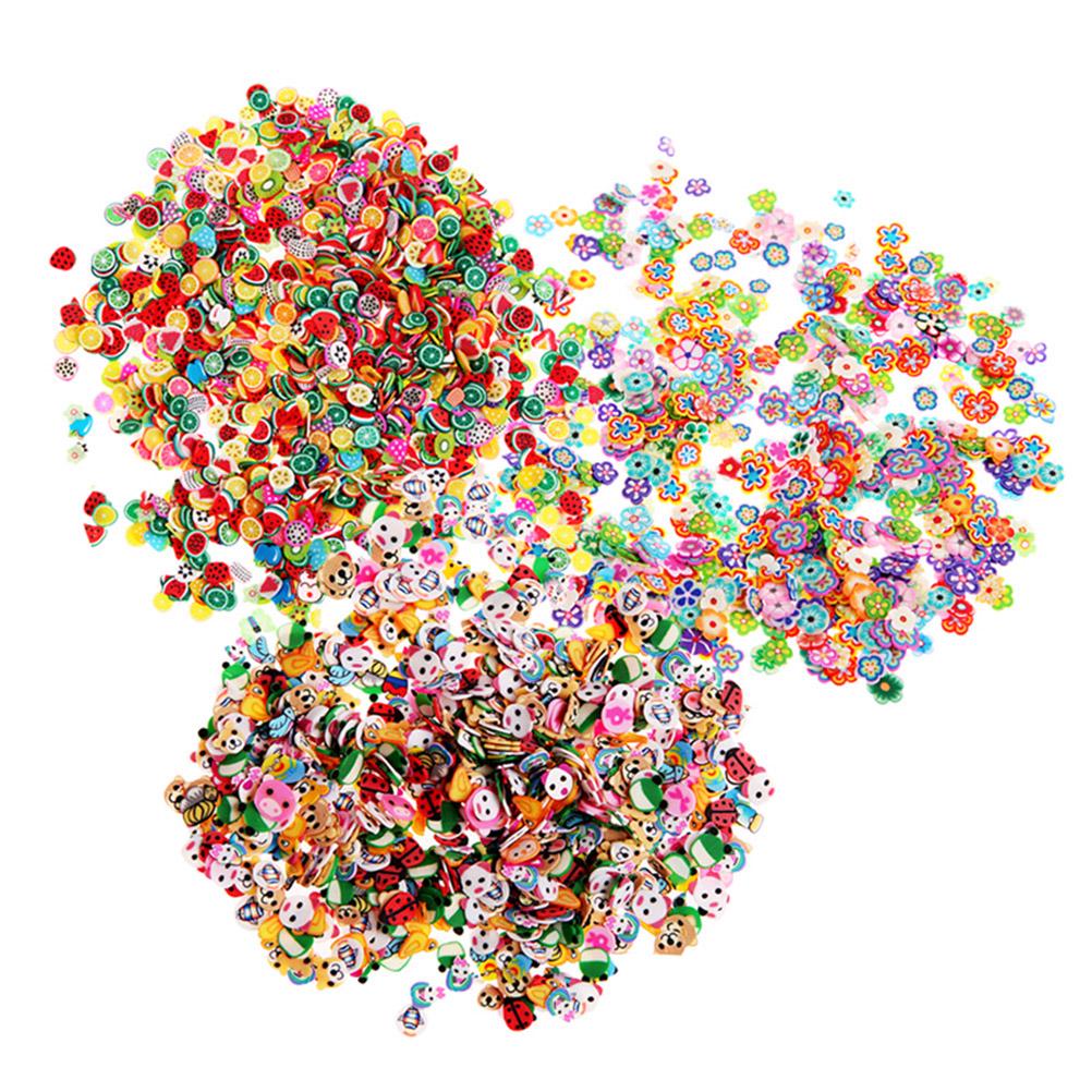 1000Pcs Nail 3D Letter Fragments Of Polymer Clay Stickers Gel Tips