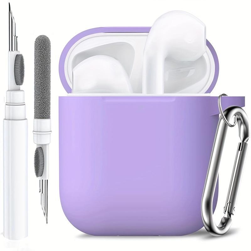 Applicable AirPods 1 /1 generation earphone cover Apple airPods solid color one-piece silicone Bluetooth earphone protective case
