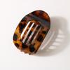 Fashion Oval Flat Hair Clips For Women New Design Leopard Large Flat Round Claw Clip French Concord Hair Clips Hair Accessories