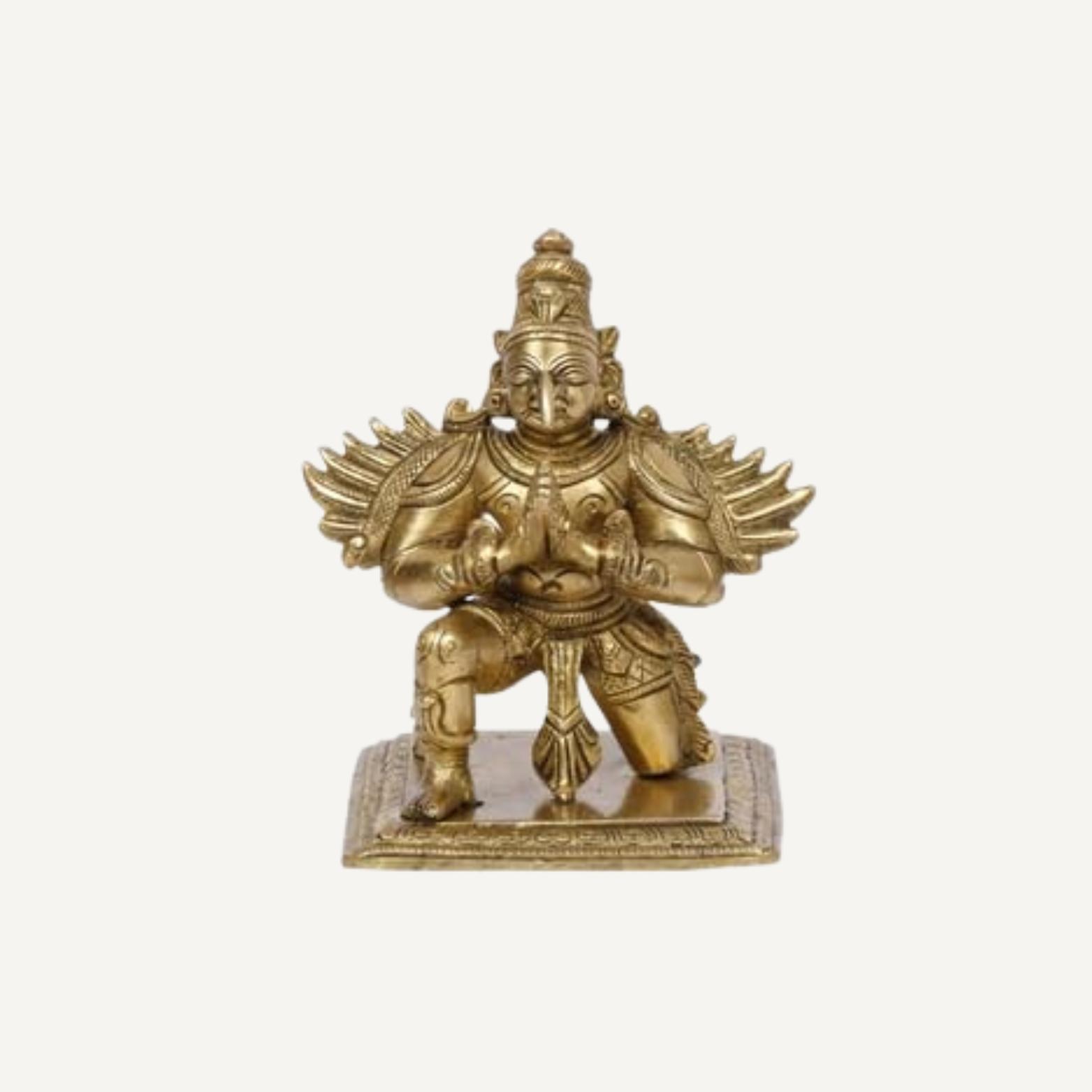 Lord Garuda Idol, Religious Statue, Enhancers Spiritual Growth, Brass - 22 Cm