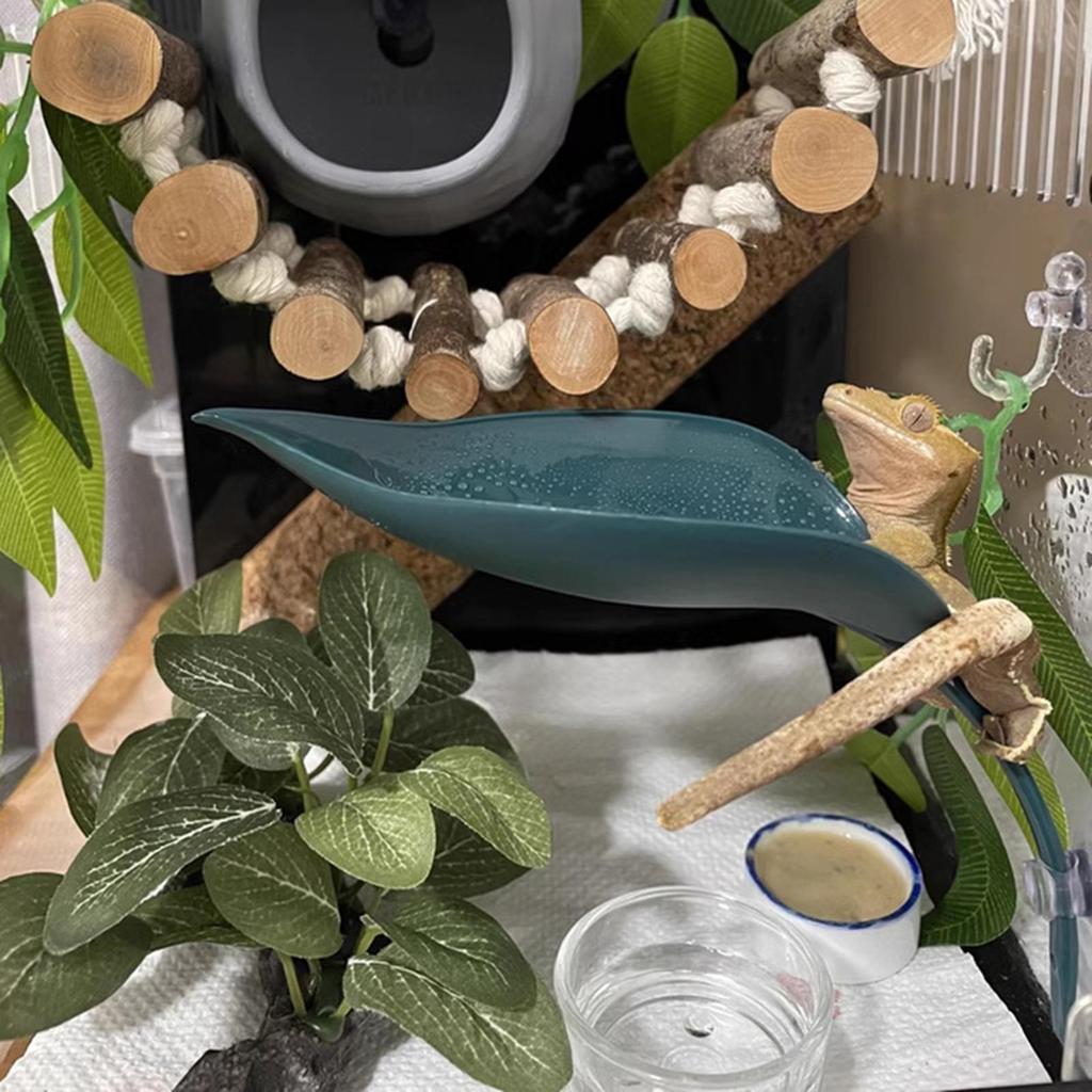 Lizard Turtle Basking Area Climbing Rest Leaf Shape Suction Cups Decor for Amphibian Terrarium Leaf Turtle Terrace