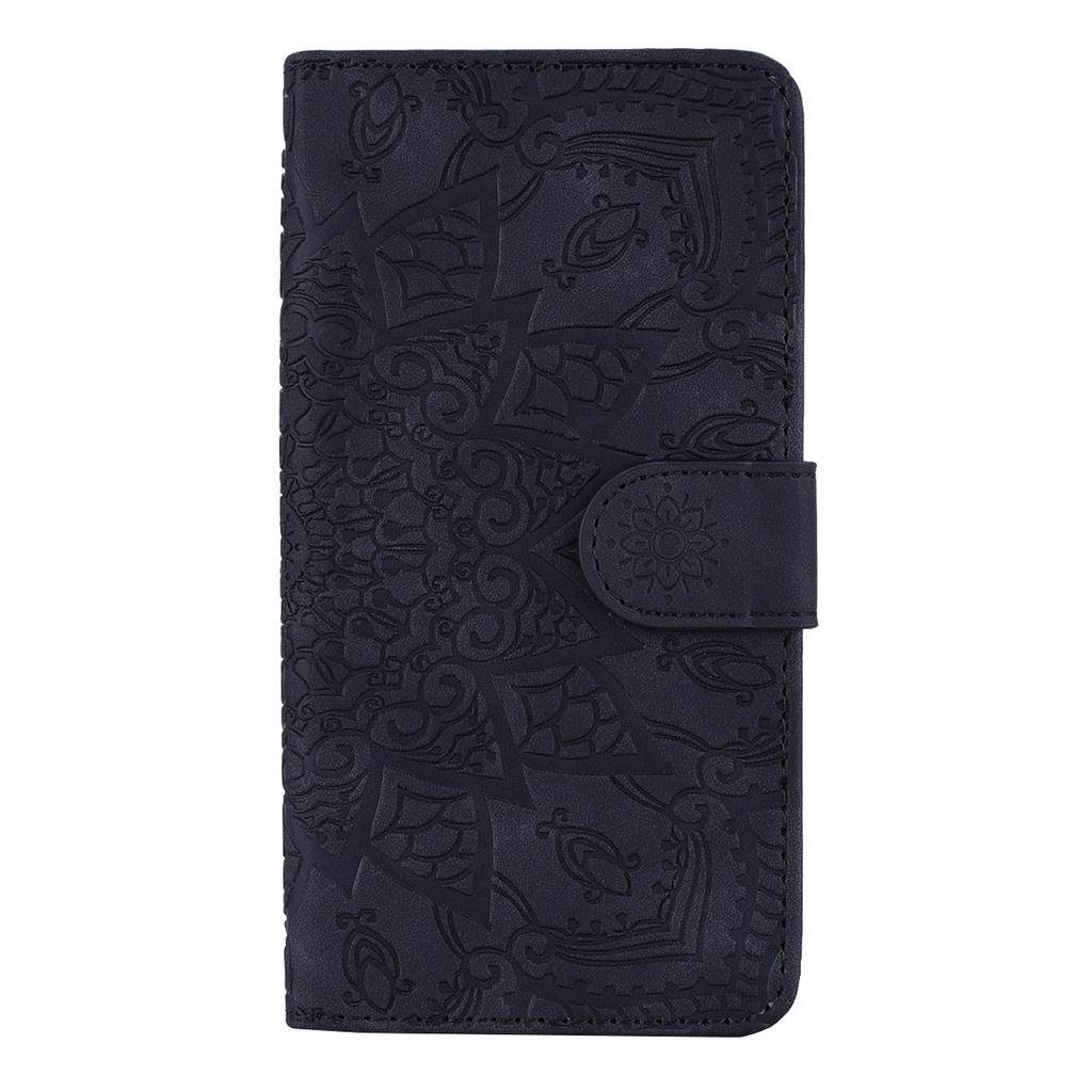 For iPhone 16 Case Flower Imprinted PU Leather Wallet Phone Cover