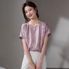 SOFSIL Women's 100% Mulberry Silk Floral Print Short Sleeve Blouse