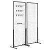 2' x 5.6' Gitterwand-Paneel-Turm, 2er-Pack Drahtgitterwand-Displayständer mit T-Fuß, freistehend, doppelseitige Gitterwand-Paneele für Kunsthandwerksmessen,