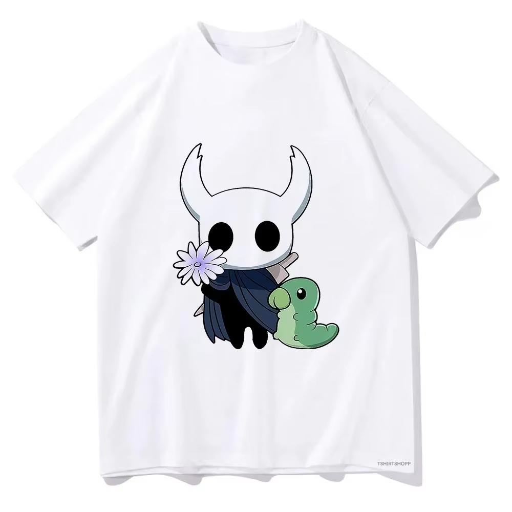 Anime Hollow Knight Cute Little Ghost  Grub Print T Shirts Men Womens Harajuku Streetwear Comfortable and Soft Cotton Tshirt
