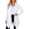 Women's Solid Color Long Sleeved Mid Length Cardigan Top Jacket
