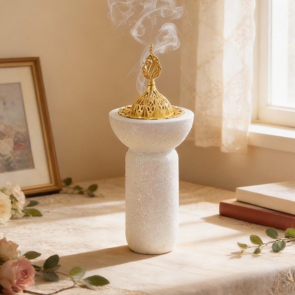 Luxury Incense Diffuser Hollow Out Aromatherapy Burner Yoga Glitter Base Incense Burner  Office