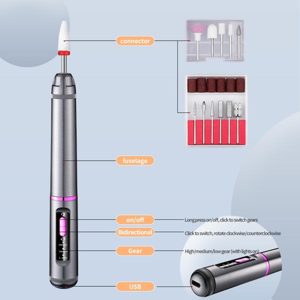 Nail Remover Polishing To Remove Dead Skin Nail Polisher Bottom Noise Portable Electric Nail Polisher