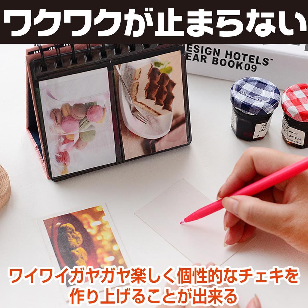 IMPACT Online Instax Photo Album, Mini Tabletop Photo Album, Set of 2 (Black & Pink)