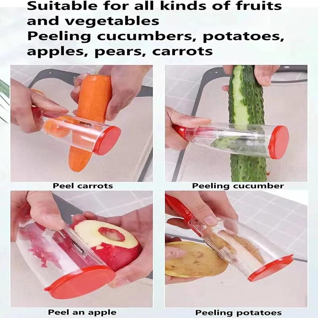 1Piece of Peeler with container Stainless steel blade,Both fruits and vegetables are suitable
