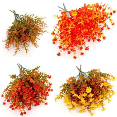 6 Pcs Artificial Fall Flowers UV Resistant Faux Plants Outdoor Decoration Realistic
