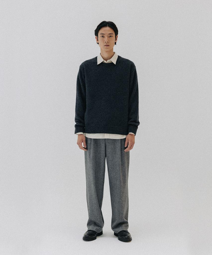 BLANKROOM Herringbone Wool Trousers_Gray