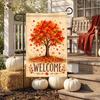 Durable Ornaments for Office Stacked Pumpkin Garden Flag, Burlap Look Fall Outdoor Decor, Festive Party Supplies Home Double Sided Holiday Yard