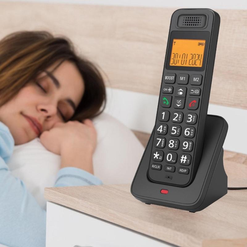 1Set Home Telephone 2 Handset Cordless Phone with Large LCD Display and Quick Dialing Function Efficient Communication