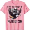 Raccoon Eagle I Put Tism in Patriotism Graphic TShirt Casual Short Sleeve Men Cotton Tee