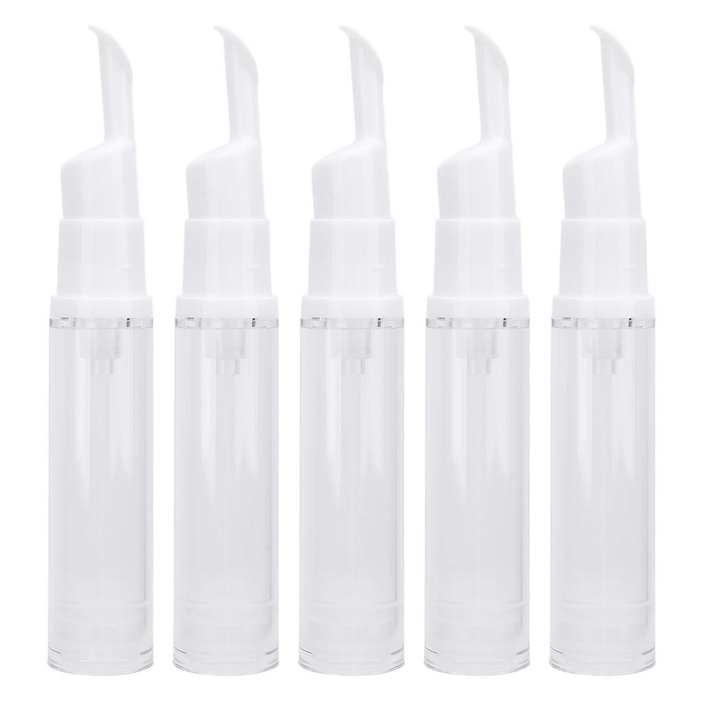 5 Pcs Airless Pump Jars Travel Foundation Container Eye Cream Dispenser Empty Refillable Cosmetic Pu