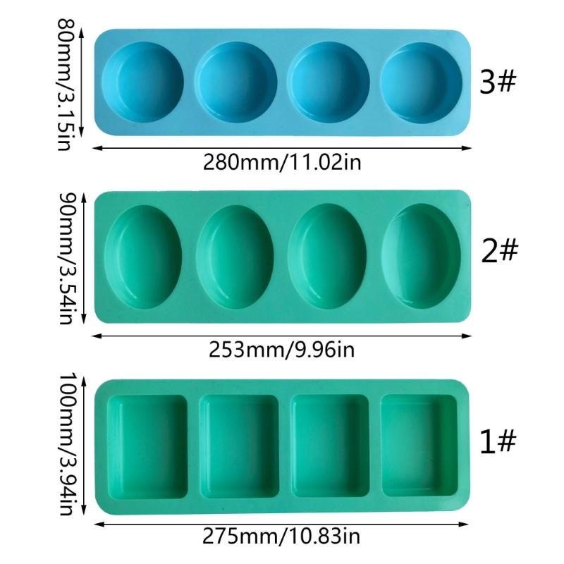 Square Soap Resin Molds Handmade Round Soap Silicone Moulds for DIY Making Lotion Bars Bath-Bombs Steamer Lotion Bars