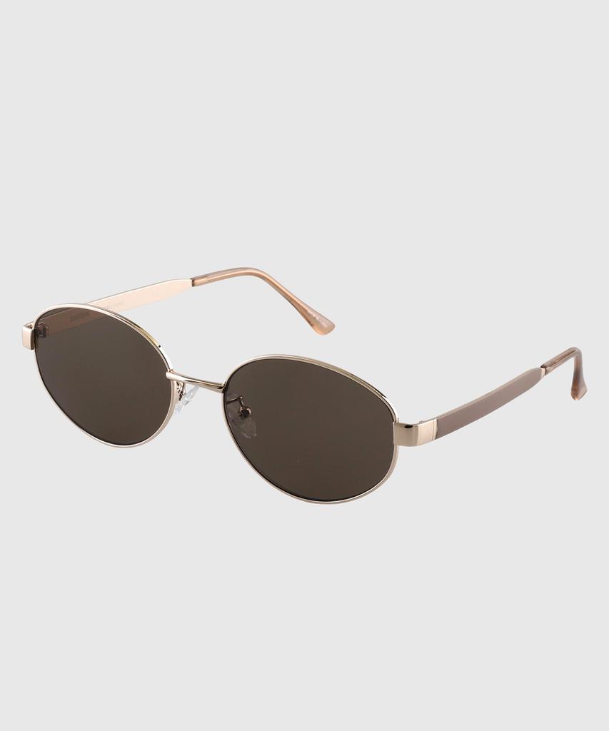 Tuditeo Dor Oval Metal Uv Protection Tinted Nylon Lens Sunglasses C4 Brown