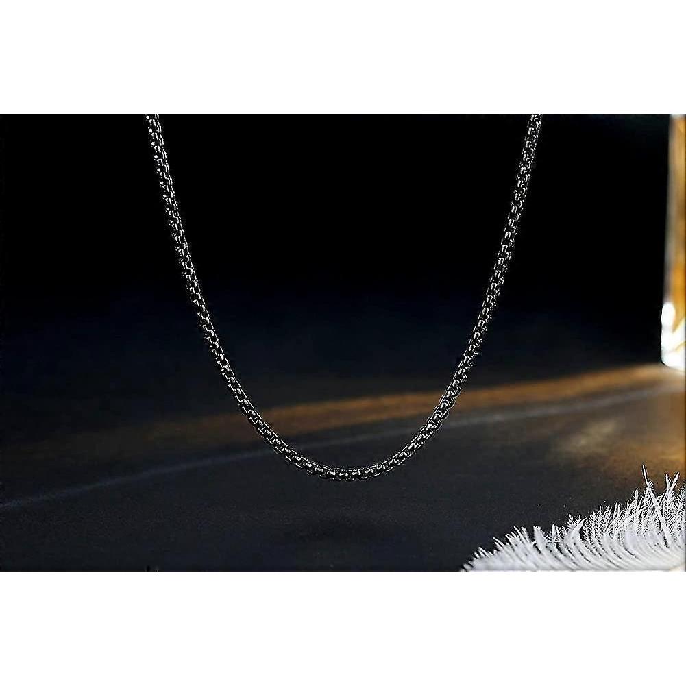 2-4mm Mens Womens Stainless Steel Black Rolo Cable Chain Necklace 45-75 Cm Acsergery Gift