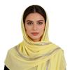 Womens Lightweight Chiffon Scarf With Pearl Embellishment Ethnic Print Wrap Shawl UV Protection Cover Head Accessory Daily Wear Travel
