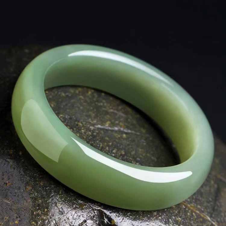 Hetian Jade Bangle Natural Nephrite Jade Bracelet for Women Gift for Her Lucky Protection Jewelry