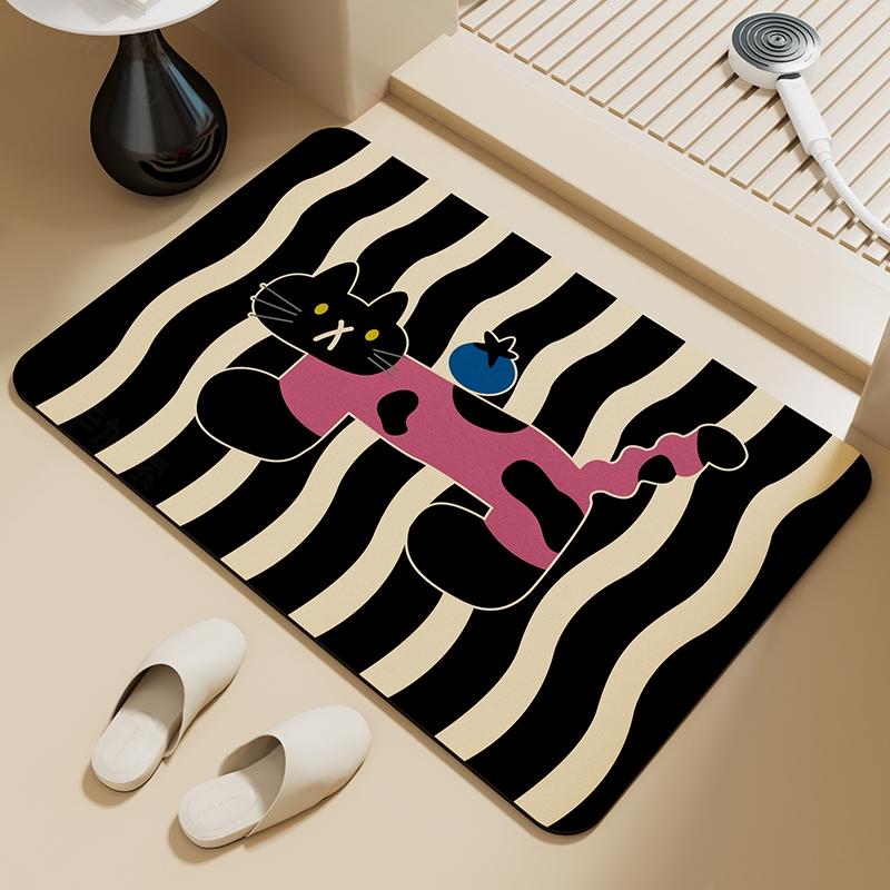 Toilet Floor Mat Panda Diatom Mud Bathroom Absorbent Mat Toilet Door Non-slip Quick-drying Foot Mat Bathroom Carpet Mat