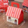 10pcs Christmas Cookie Snack Bag Kraft Paper Packing Box Creative Candy Gift Boxes  for Xmas Party
