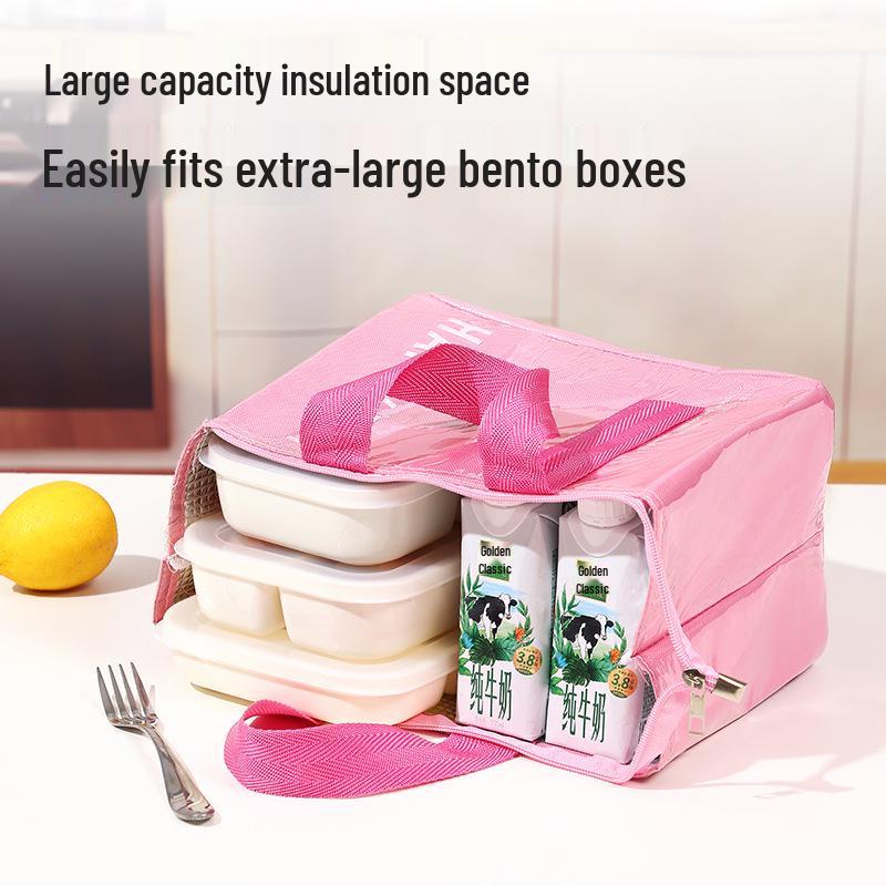Dopamine Thermal Insulated Lunch Bag: Portable, Waterproof, Oil-Proof Bento Bag for Office Workers & Students with Aluminum Foil Lining