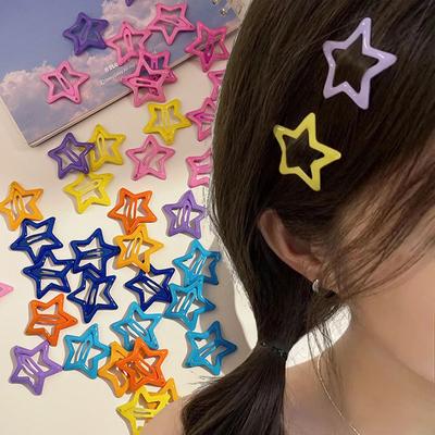 10 Stück Bunte Sterne BB Haarspangen Y2K Frauen Grils Niedliche Metallstern Haarnadel Seitliche Haarspangen Haargriff Kopfbedeckung Haarschmuck