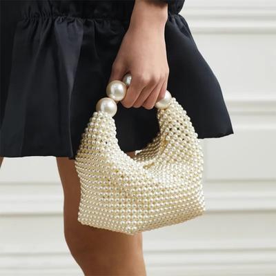 Pearl Handbags for Women Fashion Trendy Portable Purse Party Shoulder Tote Bags