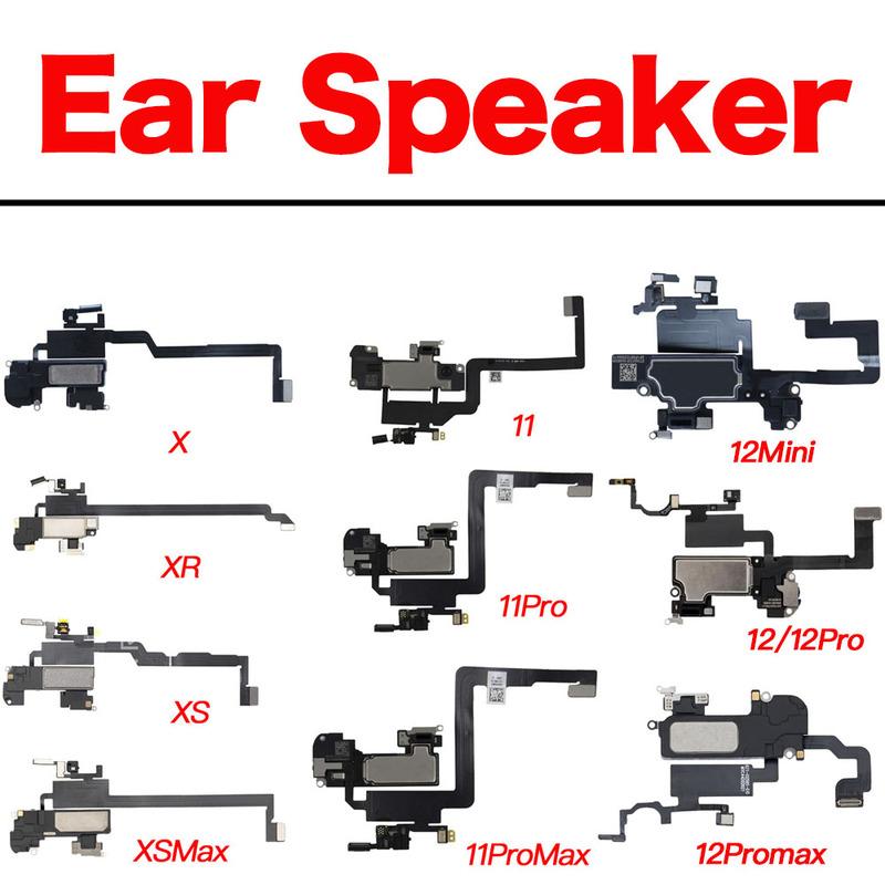 Ear Speaker Flex Cable Replacement For iPhone X XR XS 11 12 Mini Pro Max Ear Piece Upper Loudspeaker Light Sensor Microphone