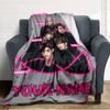 Name Custom TXT Print Flannel Blanket High Quality Warm Comfortable Cover for All Seasons Perfect for Gifts Home Decor
